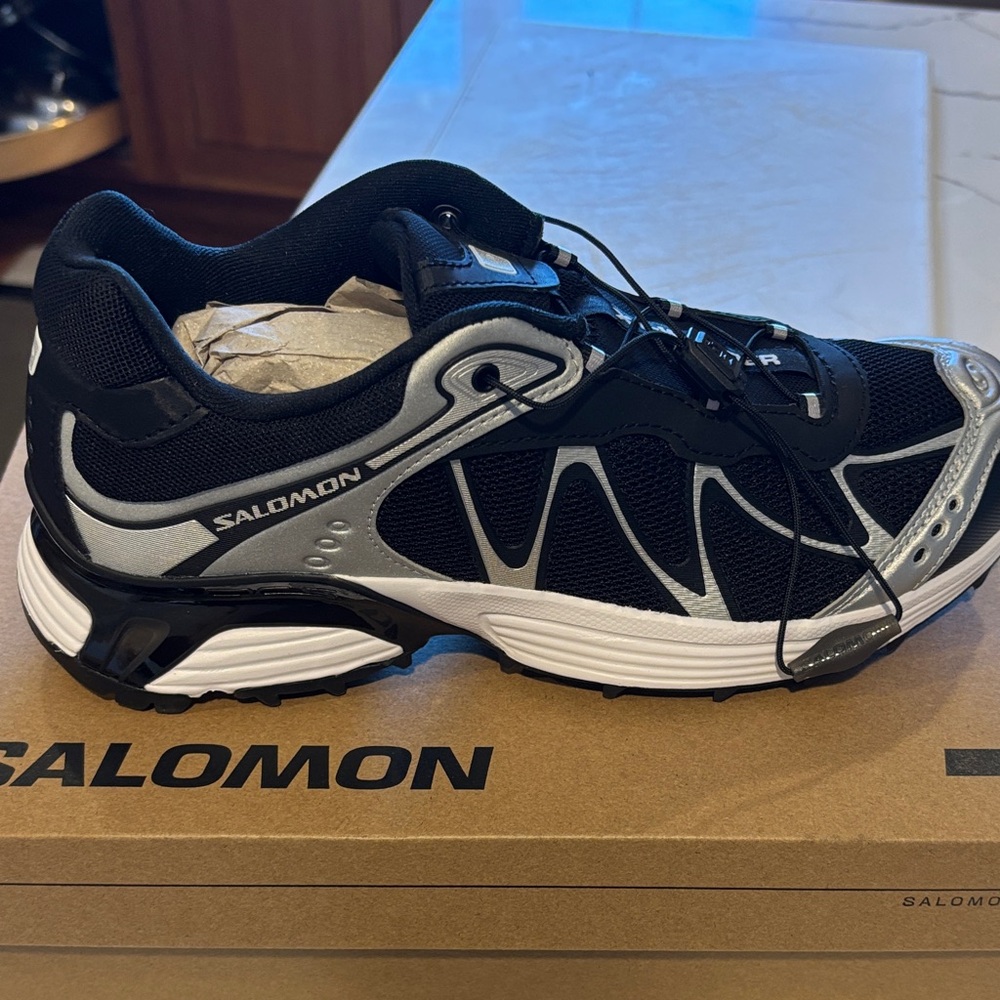 Salomon Black and Silver Athletic Shoes